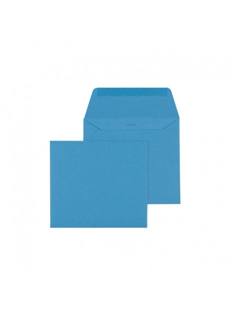 Enveloppe carrée bleue (14 x 12,5 cm)
