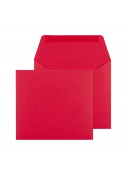Enveloppe carrée rouge (14 x 12,5 cm)